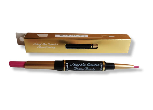 Matte Waterproof Gold Double-ended Lipstick Pen & Lip Liner